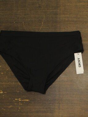 Dkny Black High Waist Bikini Bottom Dimbs303 Xl Sz XL